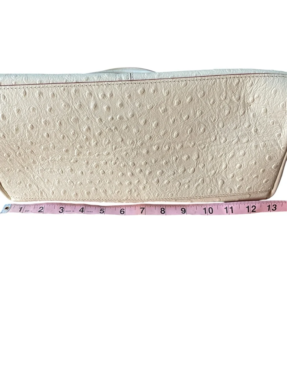 Cream Kate Spade Textured Leather Tote Handbag with Turn-Lock Detail